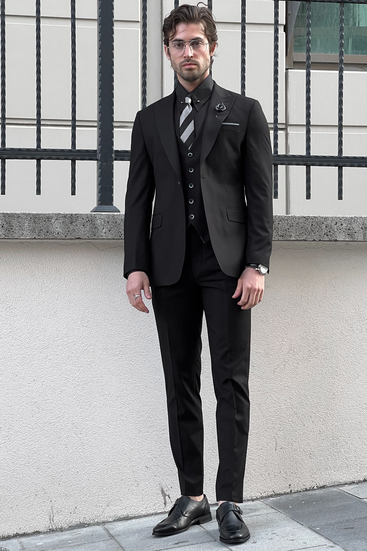 Siena Black Slim Fit Suit