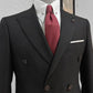 Ebba Black Striped Double Breasted Slim Fit Suit