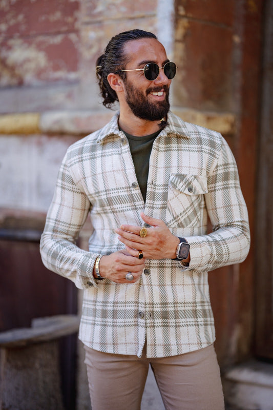 Rollo Lumberjack Slim Fit Shirt (Green & Beige)