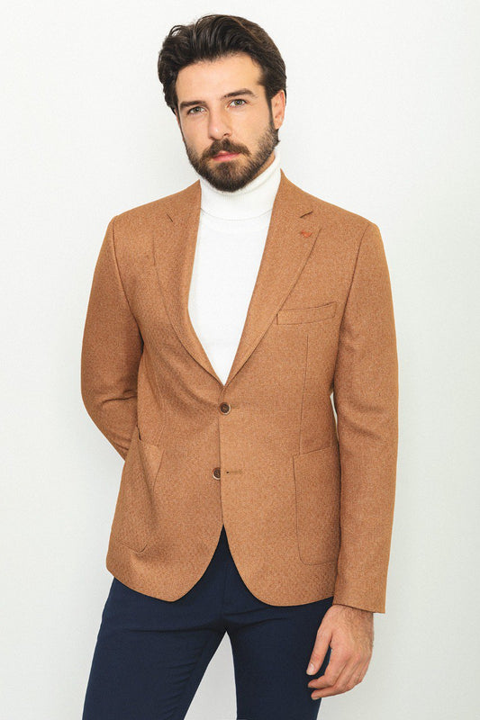 Sam Camel Patterned Blazer