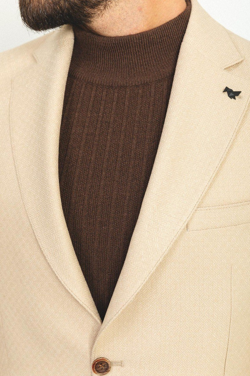 Sam Beige Patterned Blazer