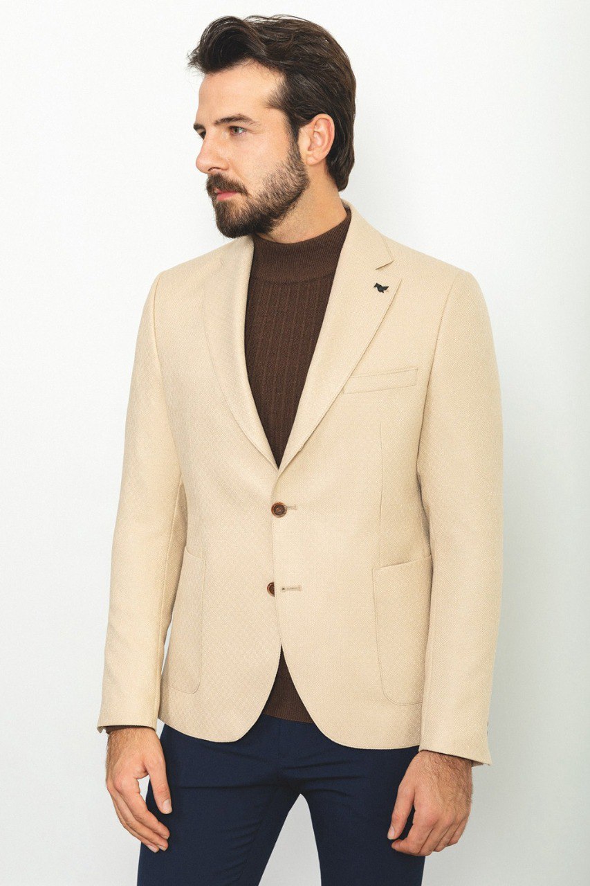 Sam Beige Patterned Blazer