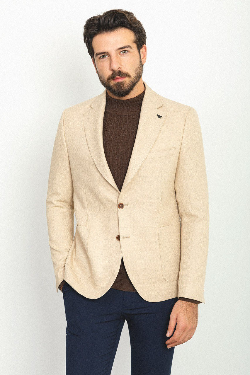 Sam Beige Patterned Blazer