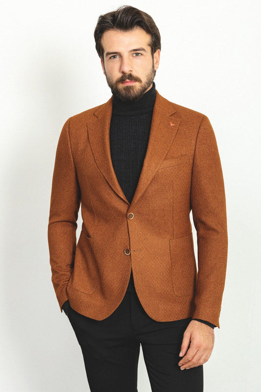 Sam Hazelnut Patterned Blazer