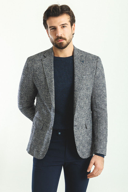 Max Dark Gray Plaid Blazer