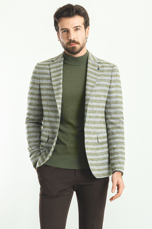 Max Plaid Blazer (Gray & Green)