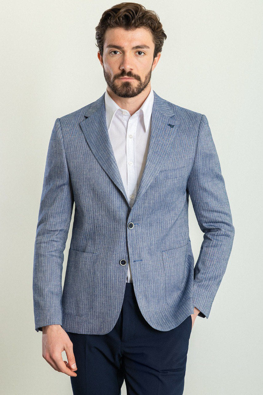 Ruth Blue Patterned Blazer