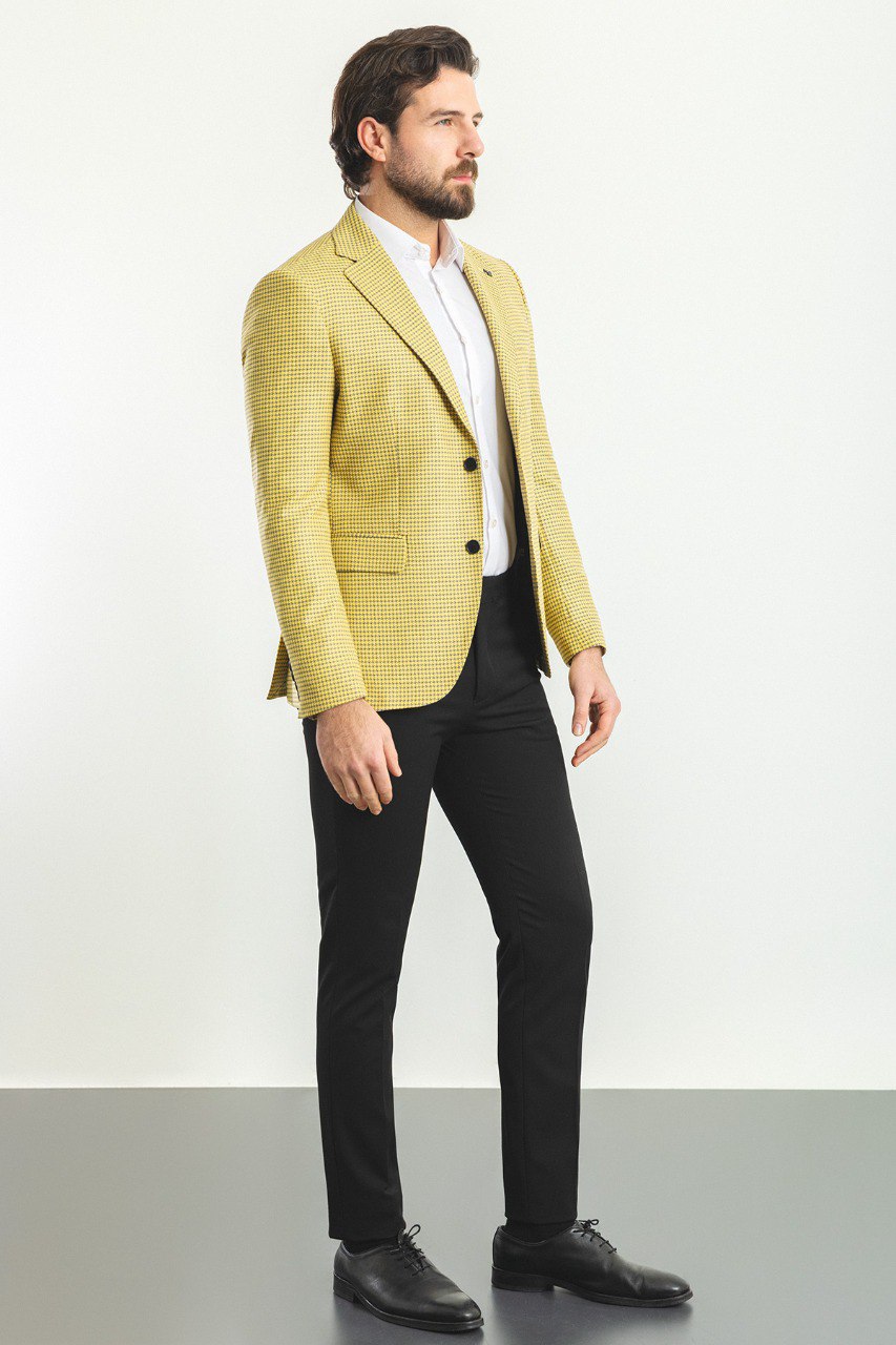 Henry Yellow Patterned Blazer