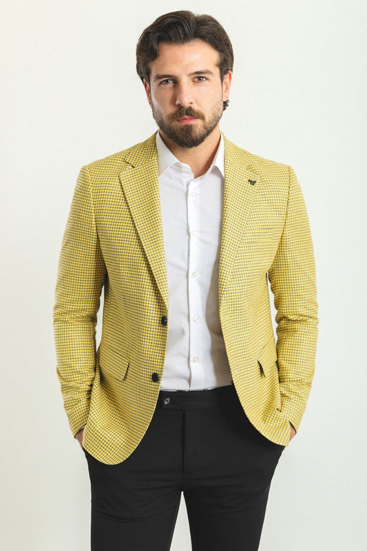 Henry Yellow Patterned Blazer