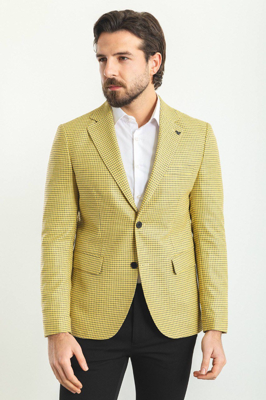 Henry Yellow Patterned Blazer