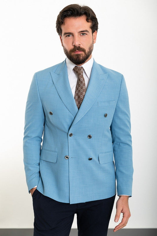 Simon Blue Double Breasted Blazer