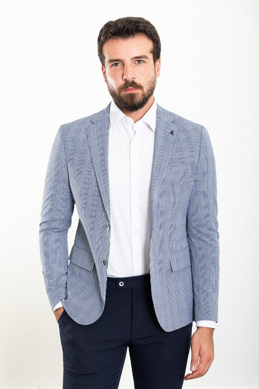 James Blue Plaid Blazer