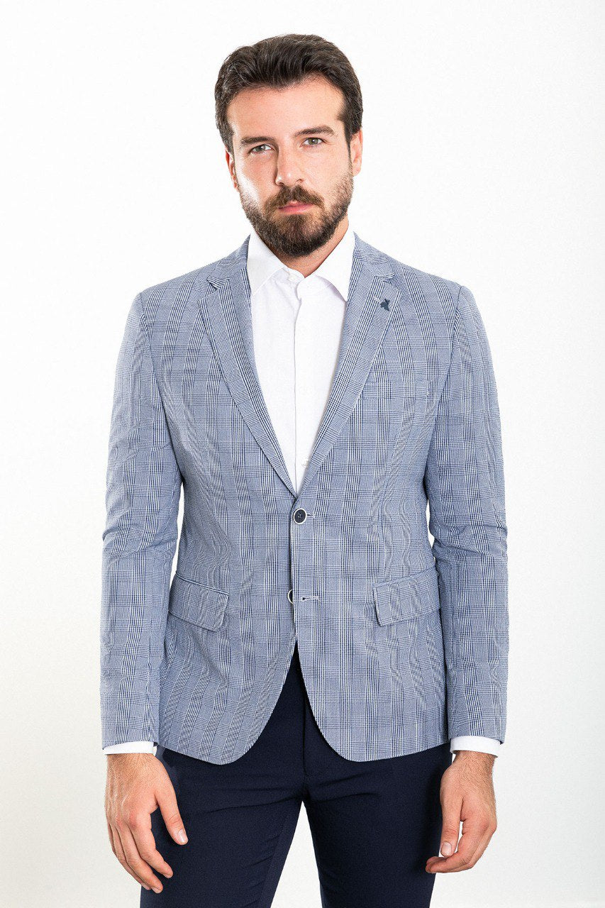 James Blue Plaid Blazer