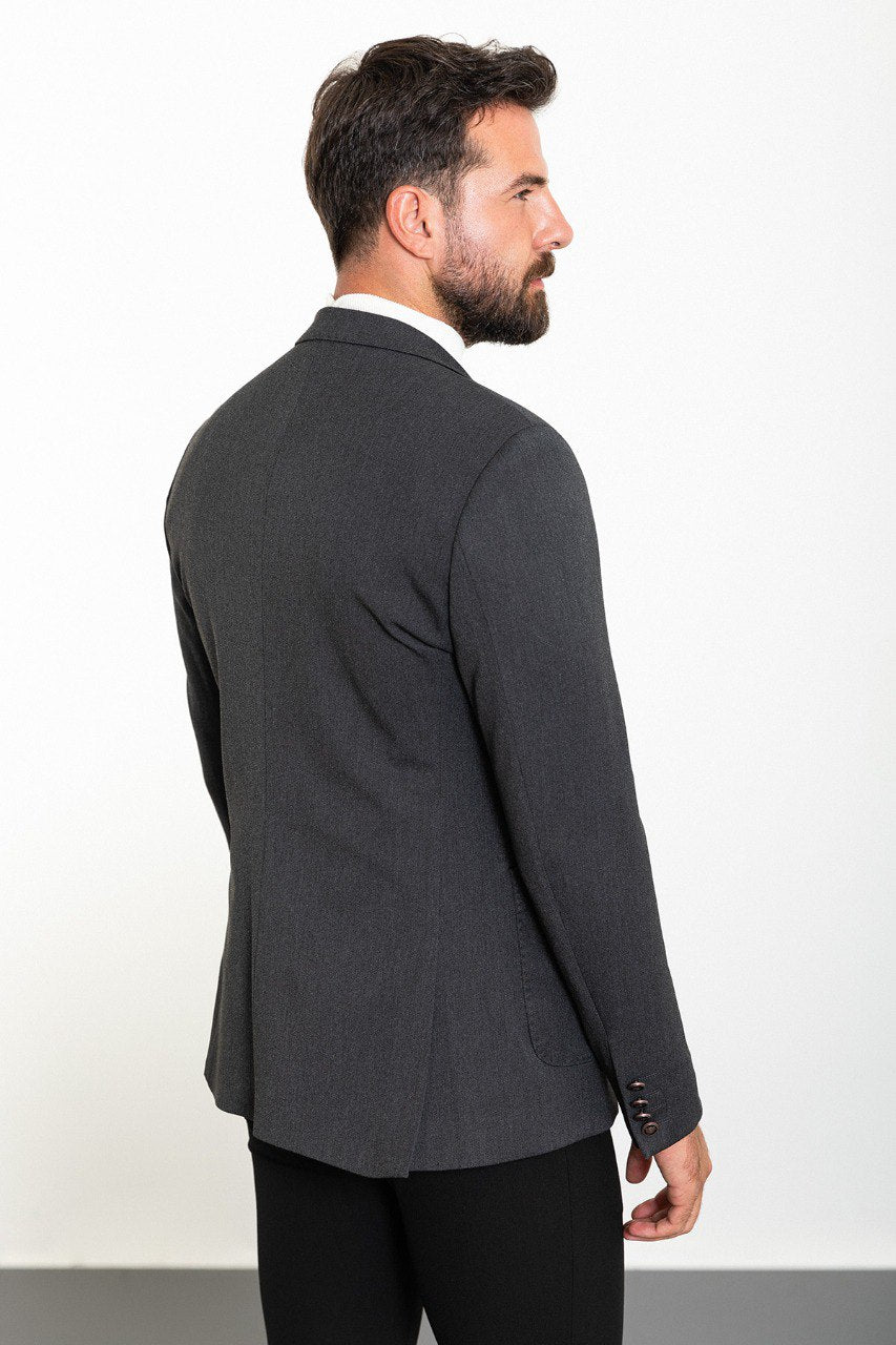 Logan Charcoal Double Breasted Blazer