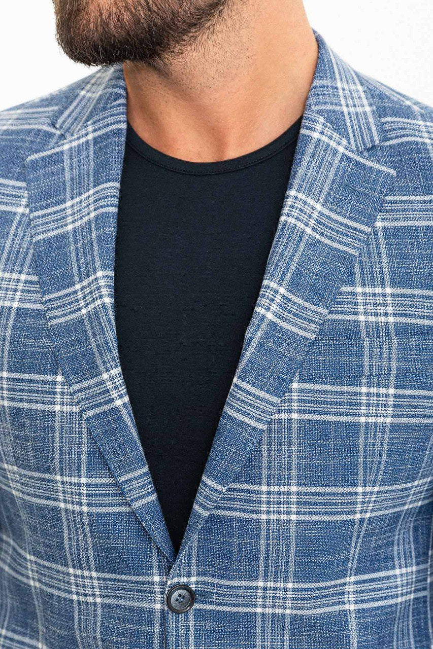 Kray Blue Plaid Blazer