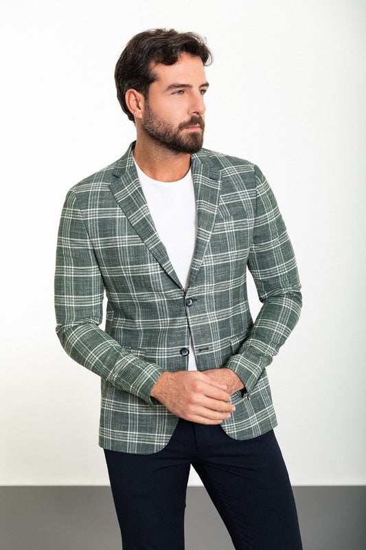 Kray Green Plaid Blazer