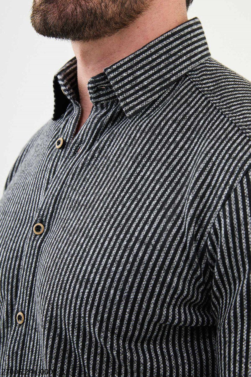 Blorn Black & Gray Striped Shirt