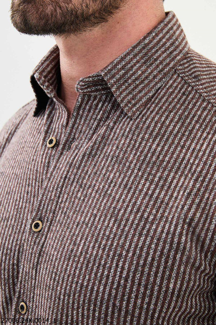 Blorn Brown Striped Shirt