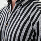 Slagor Black & Gray Striped Shirt