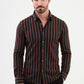 Slagor Brown Striped Shirt