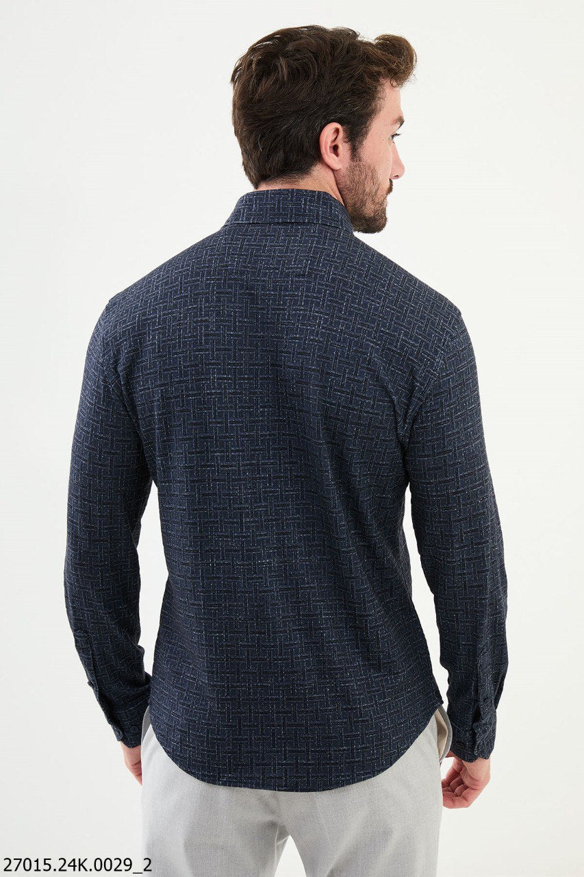 Rondo Dark Blue Patterned Shirt