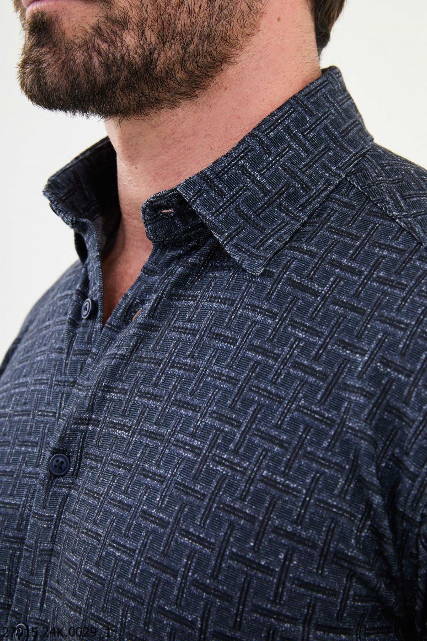 Rondo Dark Blue Patterned Shirt