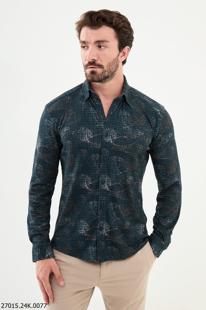 Rondo Green Patterned Shirt