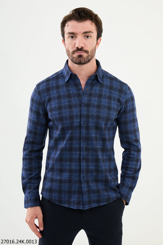 Rava Dark Blue Patterned Shirt