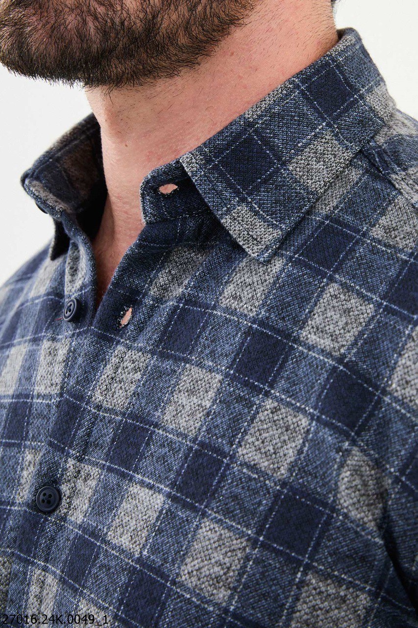 Rava Gray & Blue Patterned Shirt