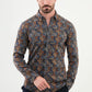 Kogan Camel & Blue Patterned Shirt