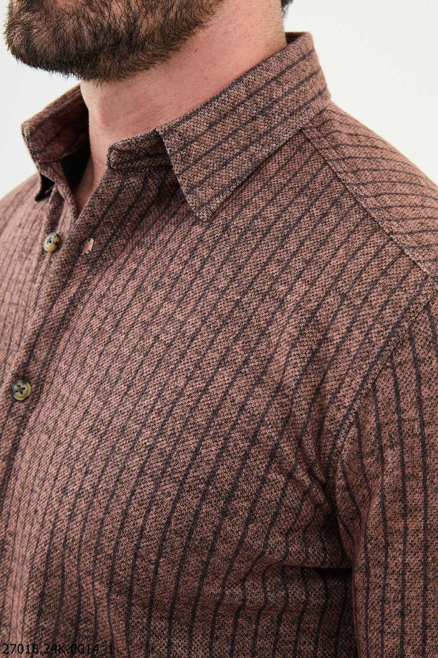 Morcan Brown Striped Shirt