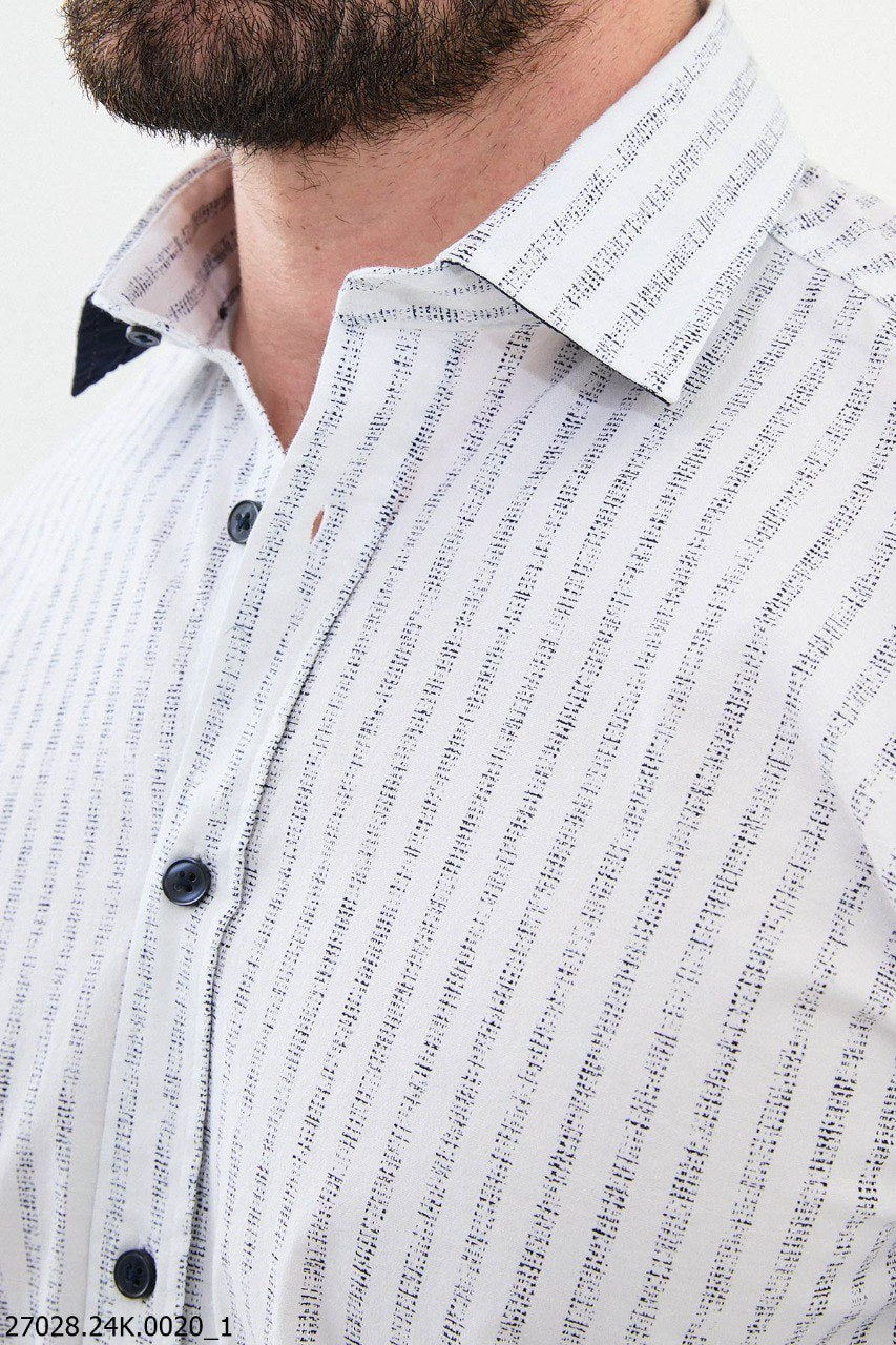 Dylan White & Gray Striped Shirt