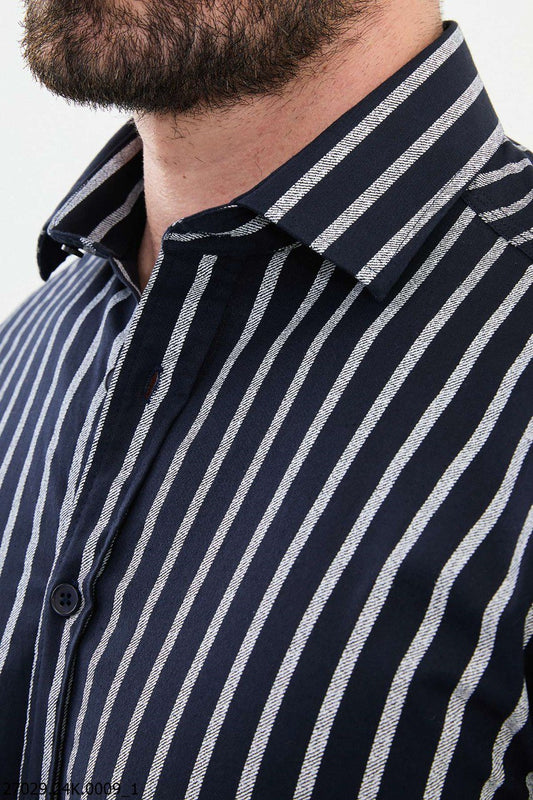 Dylan Black & White Striped Shirt