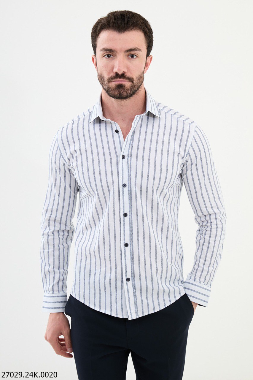 Dylan White Striped Shirt