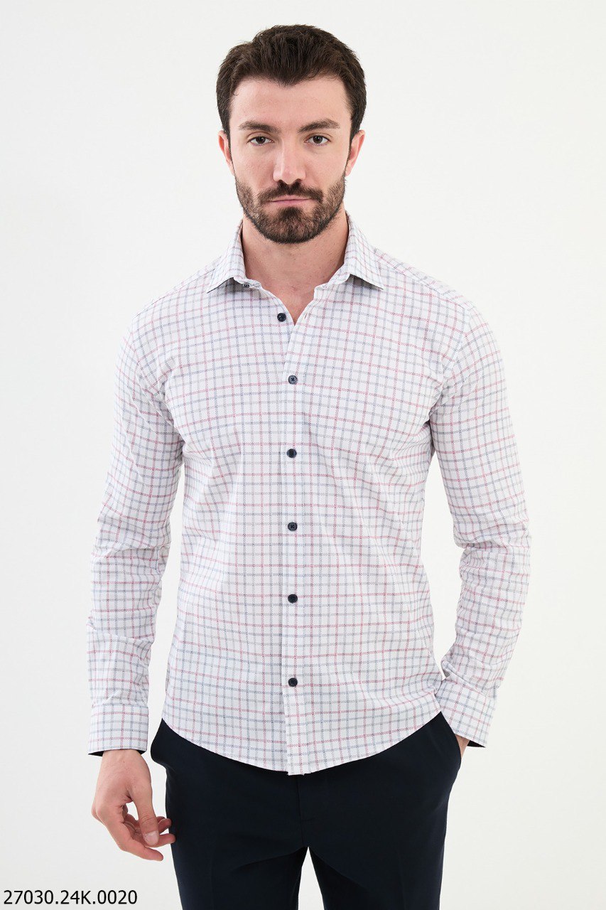 Earon White Patterned Shirt