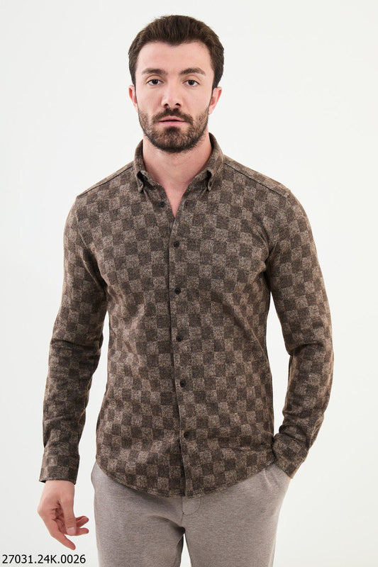 Talon Brown Patterned Shirt