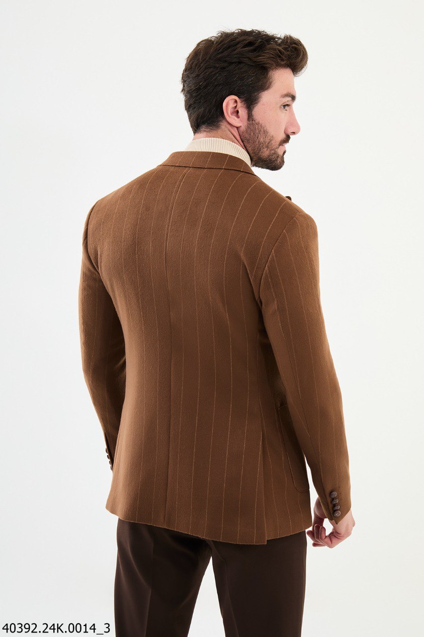 Euron Camel Striped Blazer