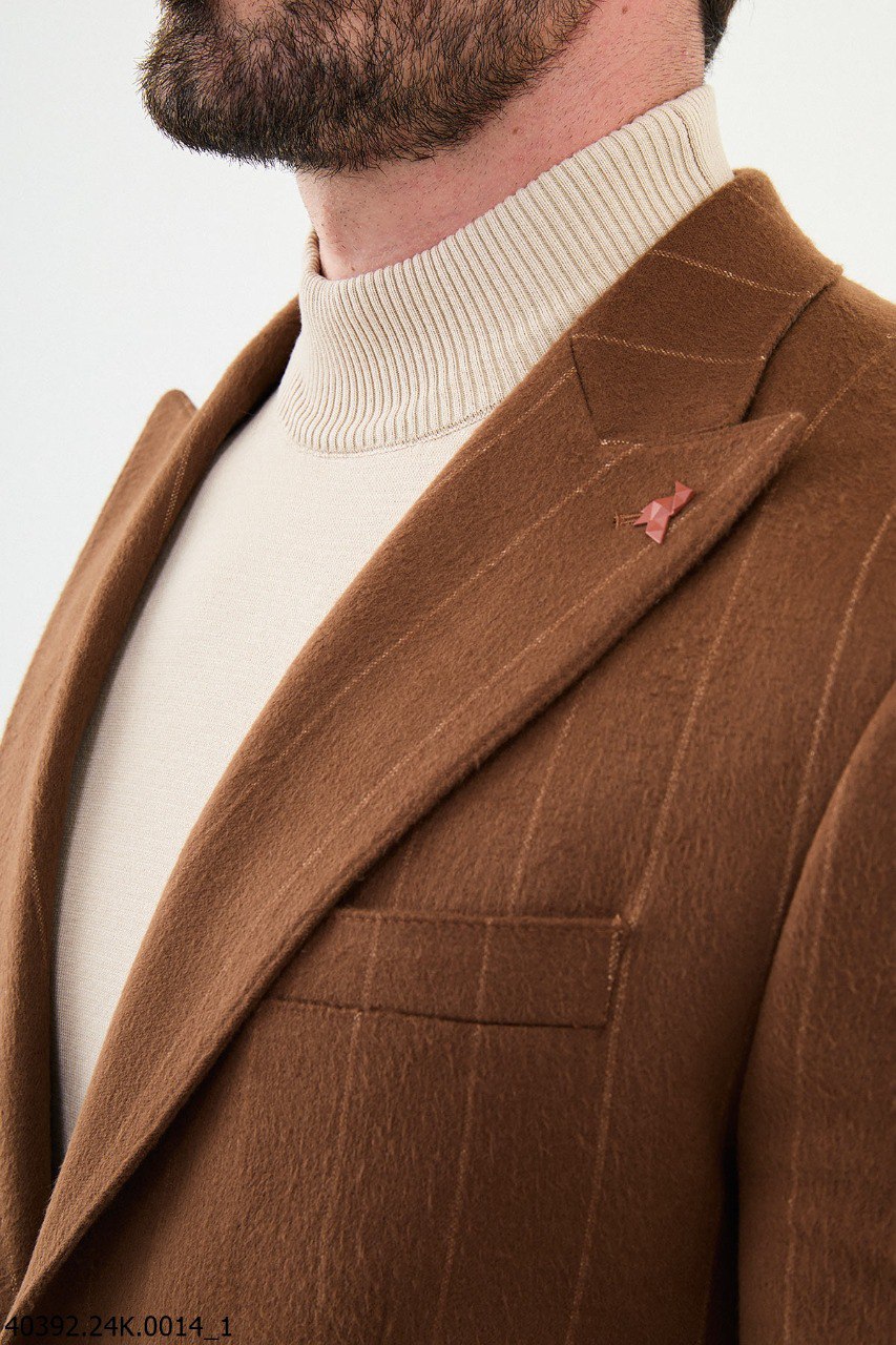 Euron Camel Striped Blazer