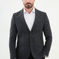 Moco Dark Blue & Gray Patterned Blazer