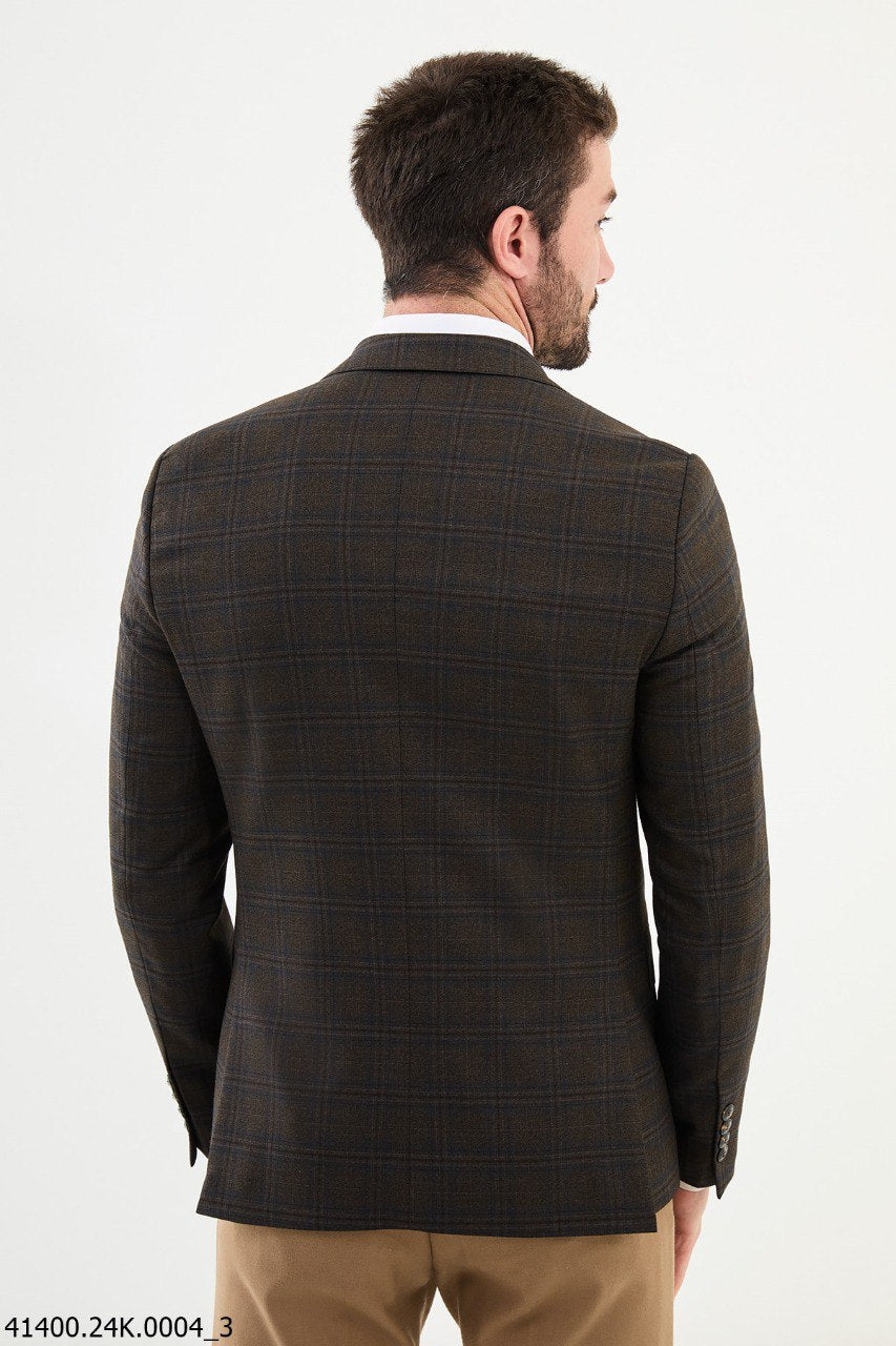 Moco Brown Patterned Blazer
