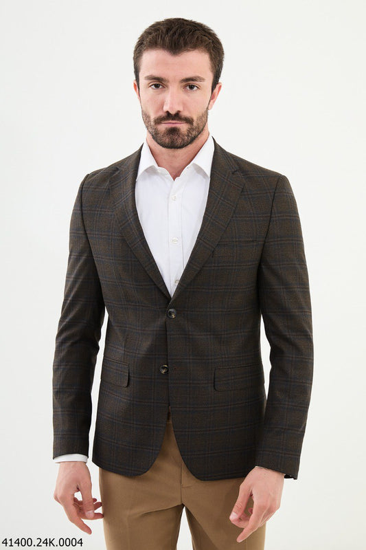 Moco Brown Patterned Blazer