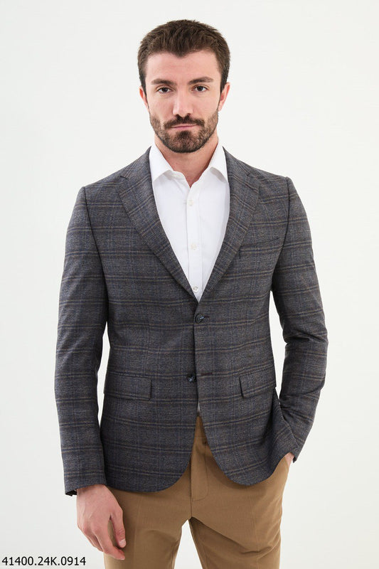 Moco Dark Gray Patterned Blazer