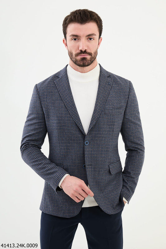 Klan Blue Patterned Blazer