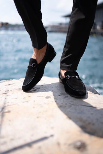 Oscar Suede Black Loafers