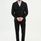 Copan Black Striped Double Breasted Suit