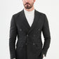 Copan Dark Gray Striped Double Breasted Suit