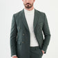 Copan Green Striped Double Breasted Suit