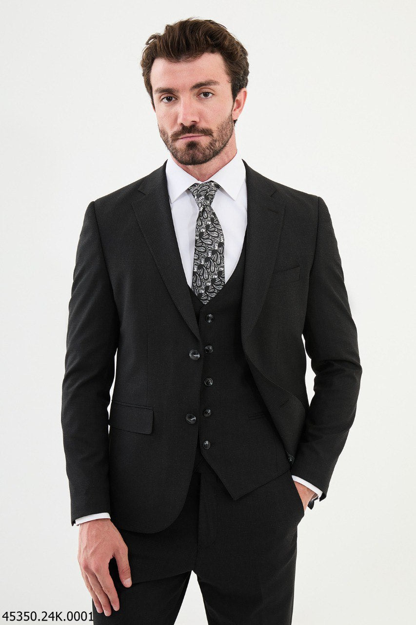 Apollo Black Plaid Suit