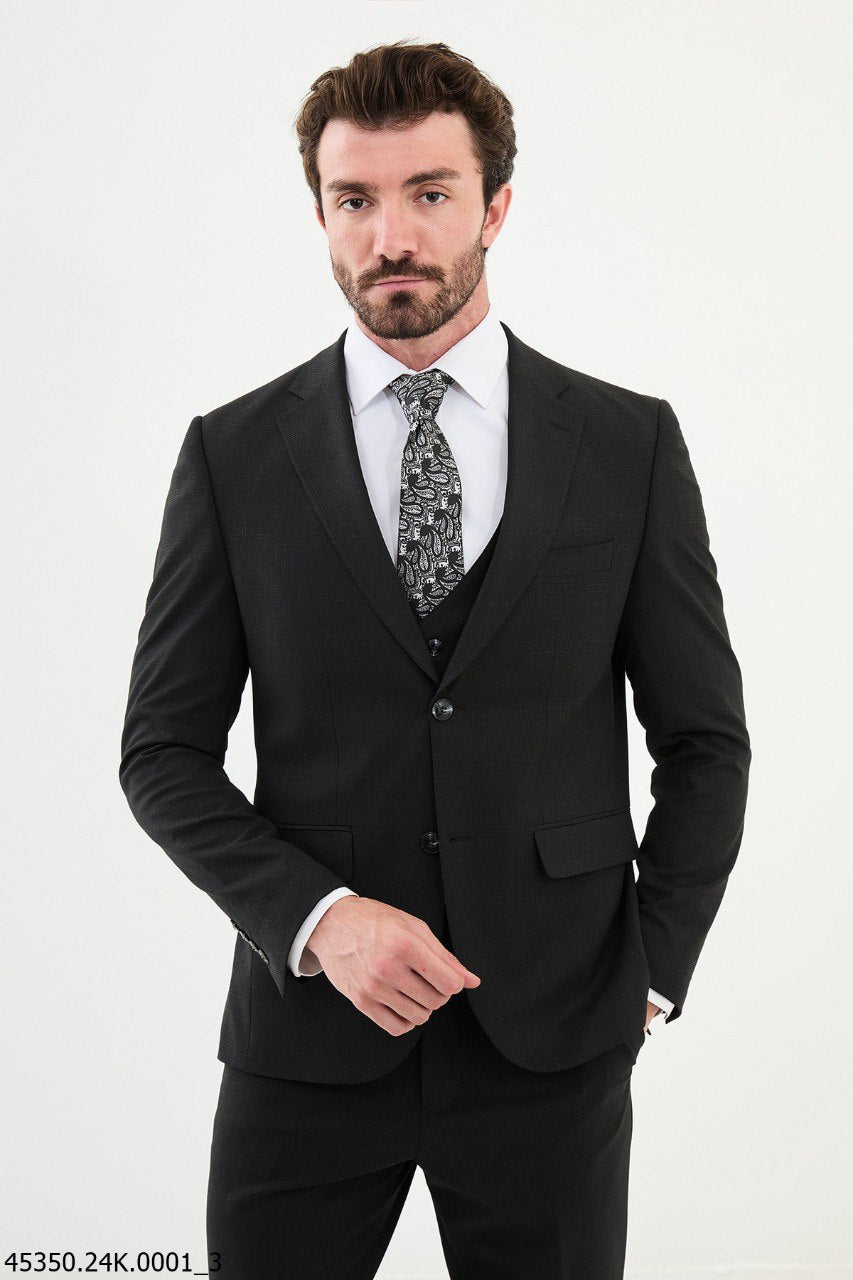 Apollo Black Plaid Suit