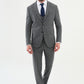 Blanko Navy Blue & Gray Patterned Suit